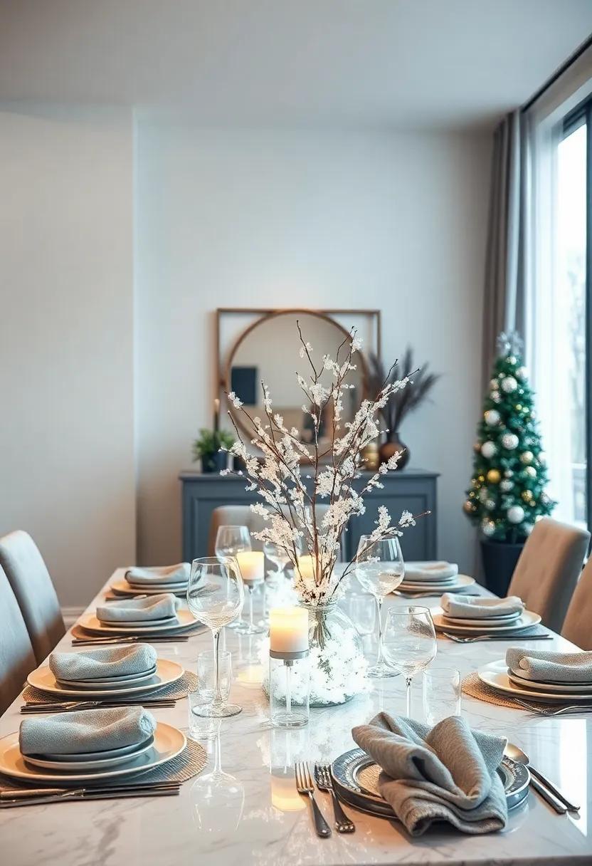 Glistening Winter Wonderland With Sparkling Snow-Inspired Accents and Frosty Whites to Illuminate Your Table