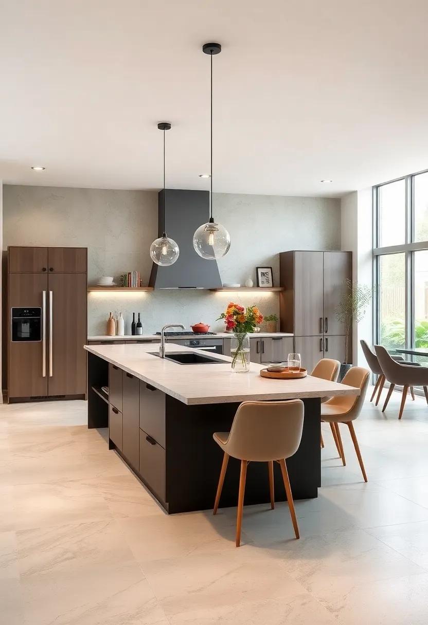 Compact Kitchen Islands With Recessed Areas For Compact Dining Solutions