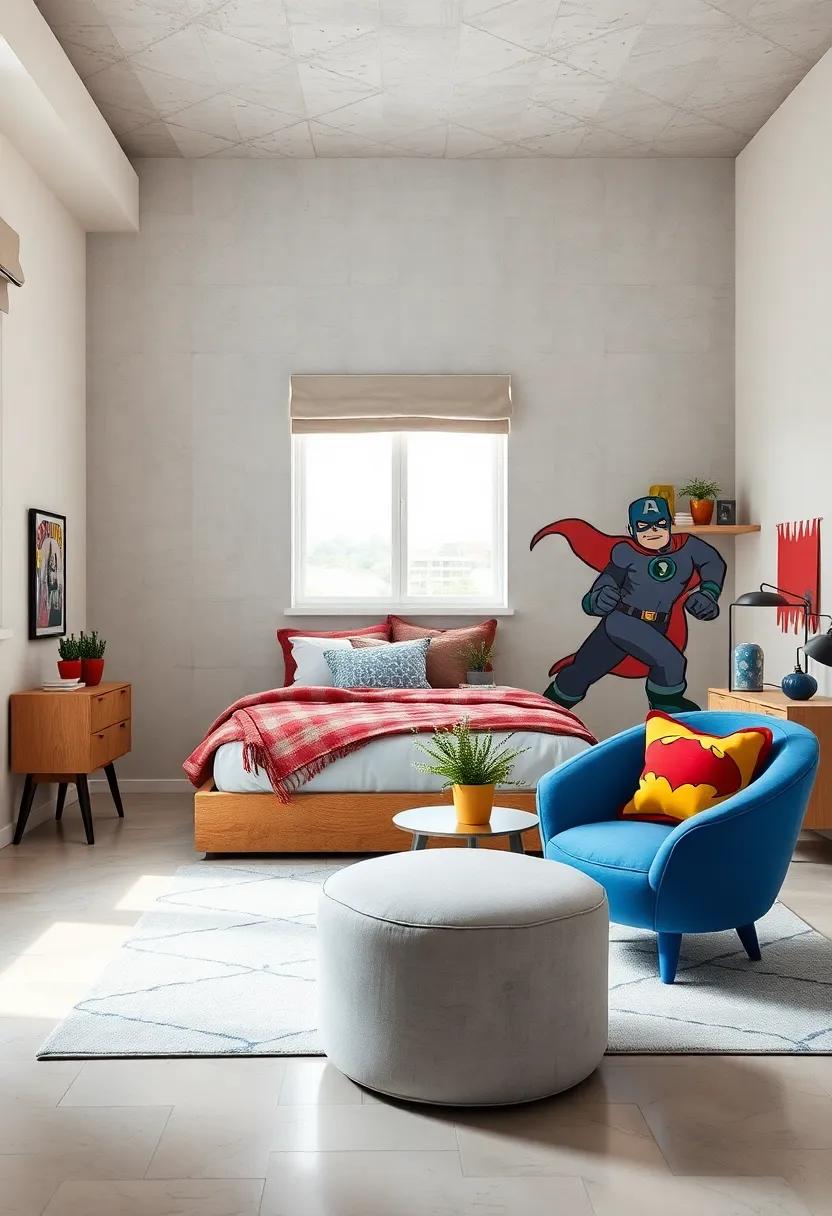 Bold Accent Chairs Inspired by Superhero Sidekicks with Unique Shapes and Color Contrasts for Pop of Fun