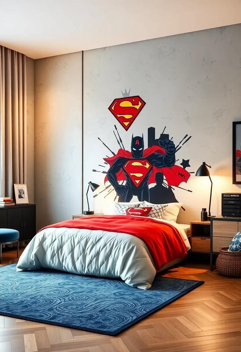 Superhero-Inspired Floor Lamps Casting Heroic Silhouettes to Enhance the Room's Thematic Decoration
