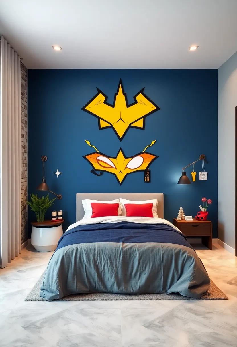 Decorative Hooks and Holders Styled as Hero Tools and Symbols for Easy Organization and Thematic Cohesion