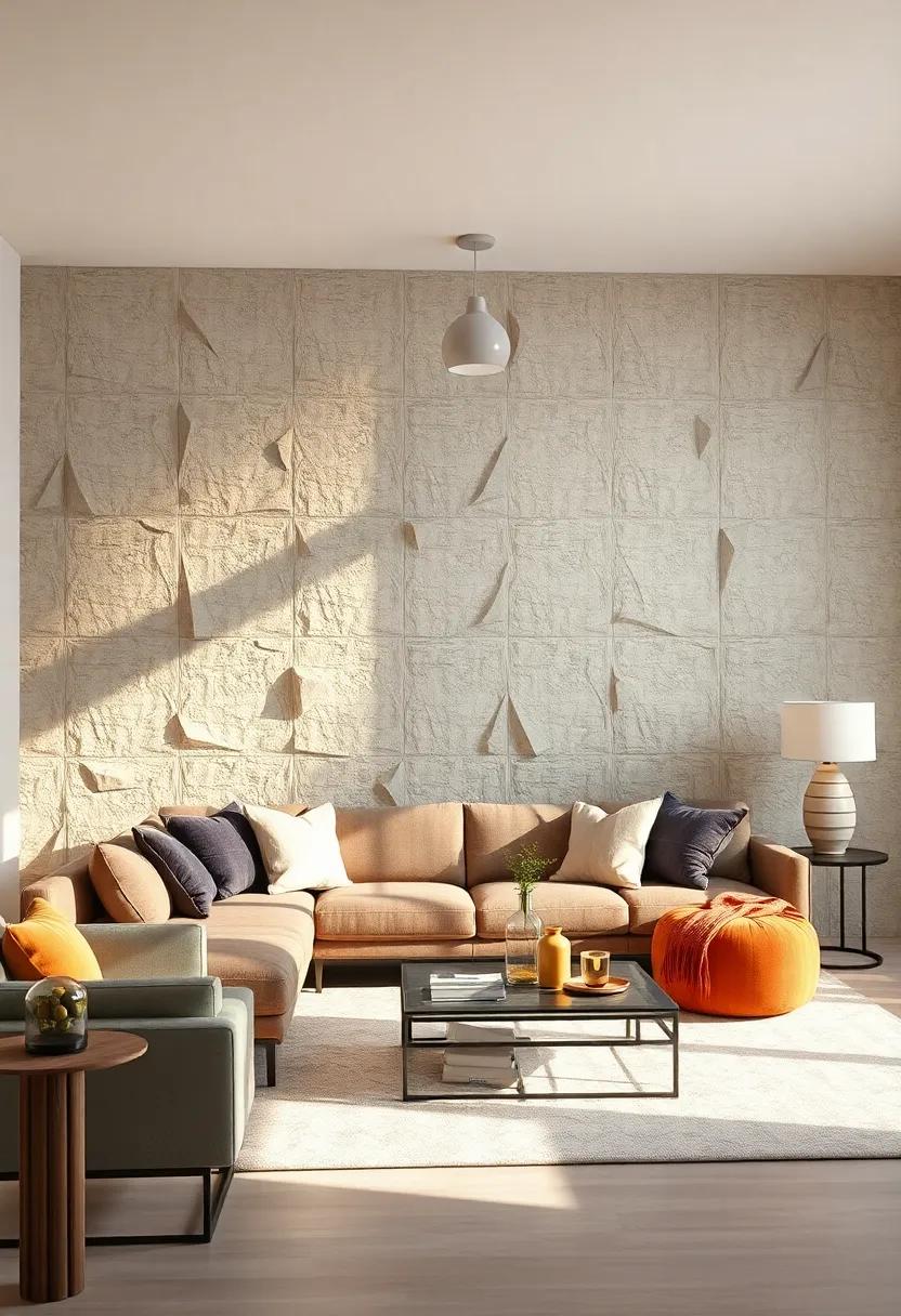 Bold Angular Textured Shapes Casting Dynamic Shadows and Enhancing Light Play for Dramatic Depth