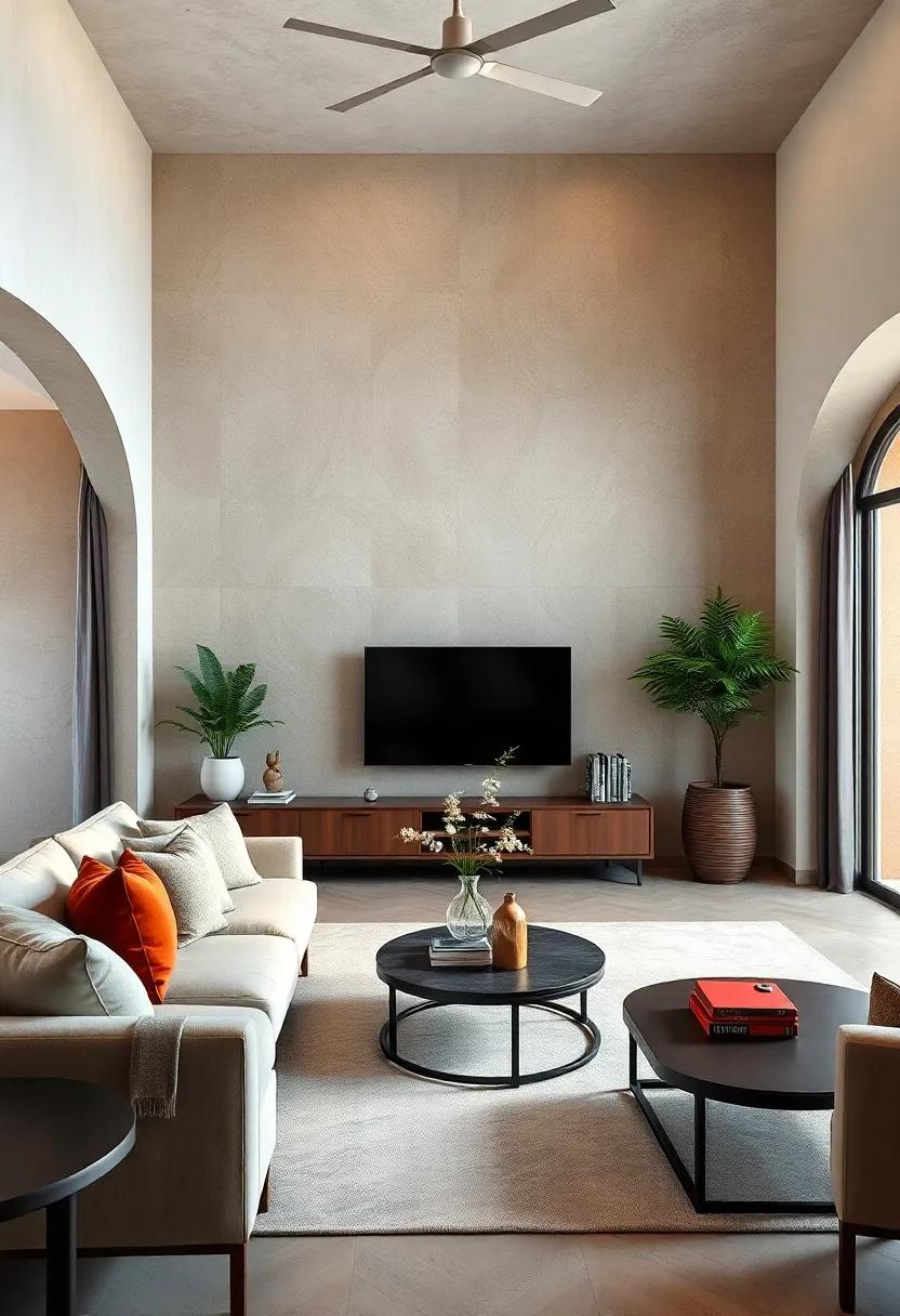 Smooth Venetian Plaster with Gentle Swirl Textures Lending an Elegant Mediterranean Flair