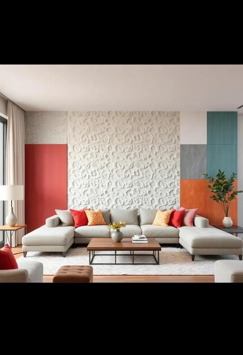 Color-Blocked Raised Textured Patterns Offering a Playful and Modern Twist on Walls