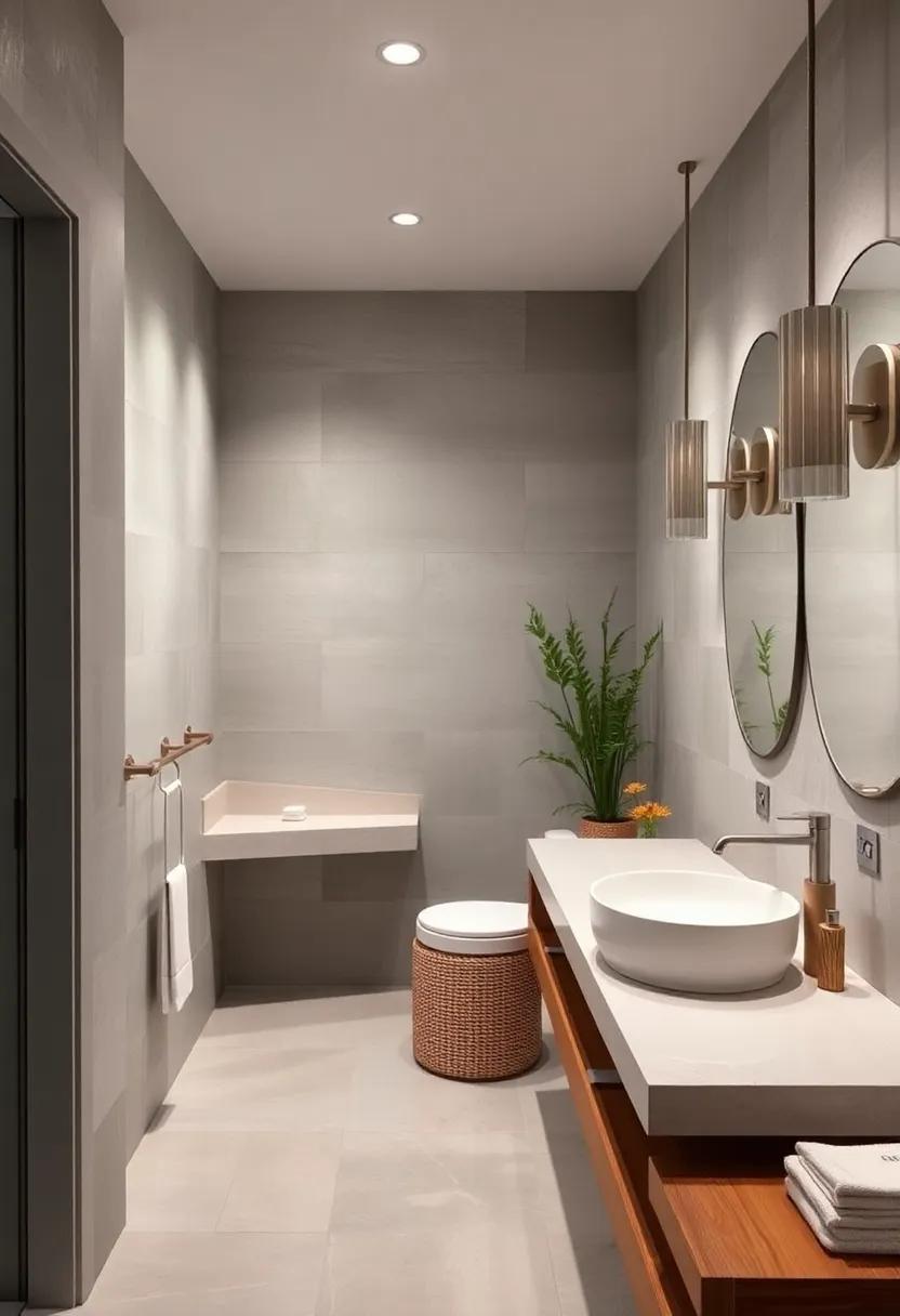 Brushed Nickel Faucets and Soft White Porcelain Basins Bridging Function and Coastal Charm