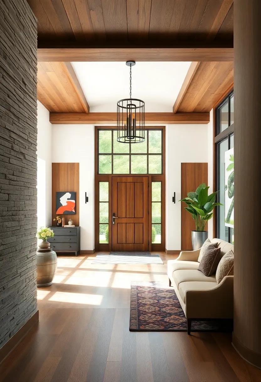 Laser-Cut Metal Detailing Highlighting Organic Maple Grain Patterns for Aesthetic Depth in Entryways