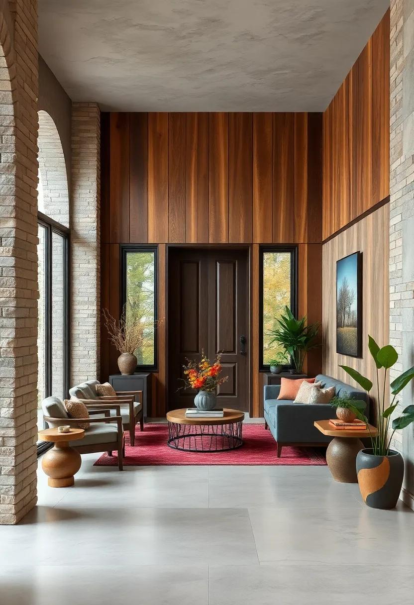 Reclaimed Wood Panel Entryways Celebrating Sustainability Through Weathered Beauty and Character