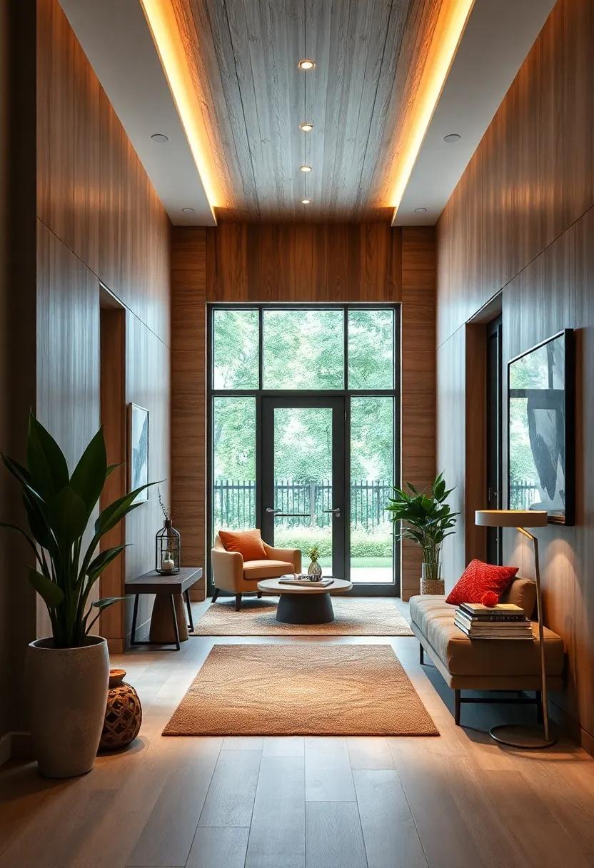 Sleek Modern Wood Panel Designs with Clean Lines and Minimalist Appeal in Entryway Spaces