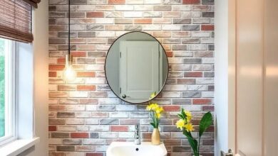 Transform Your Powder Room with a Stylish Brick Veneer Accent Wall