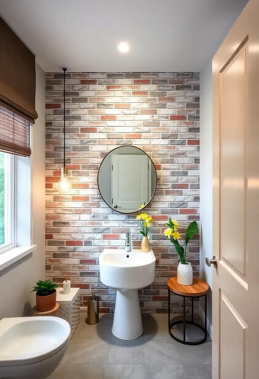 Transform Your Powder Room with a Stylish Brick Veneer Accent Wall