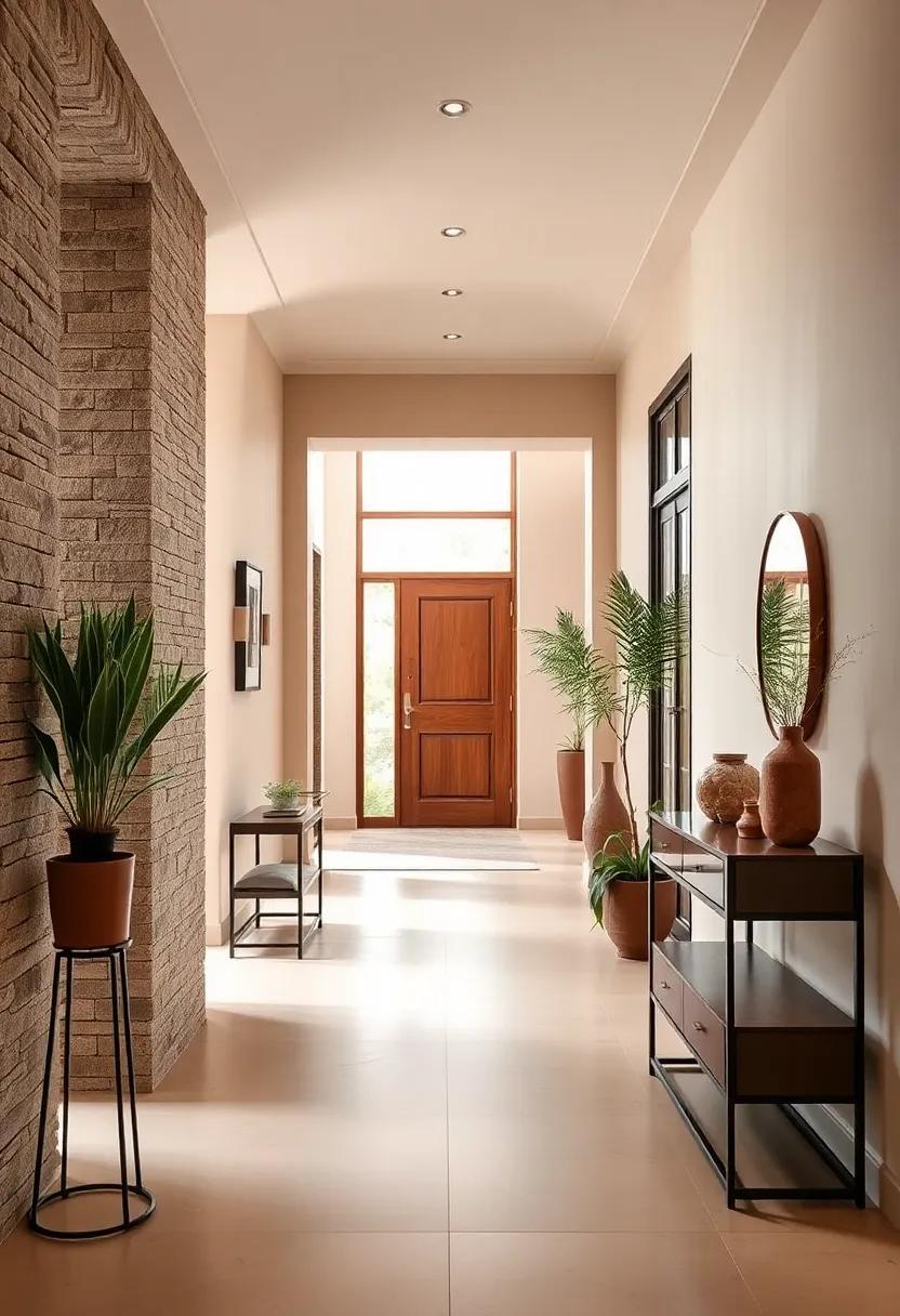 Timeless Earthy Tone Hallways: Subtle Hues for Cozy Home Entrances