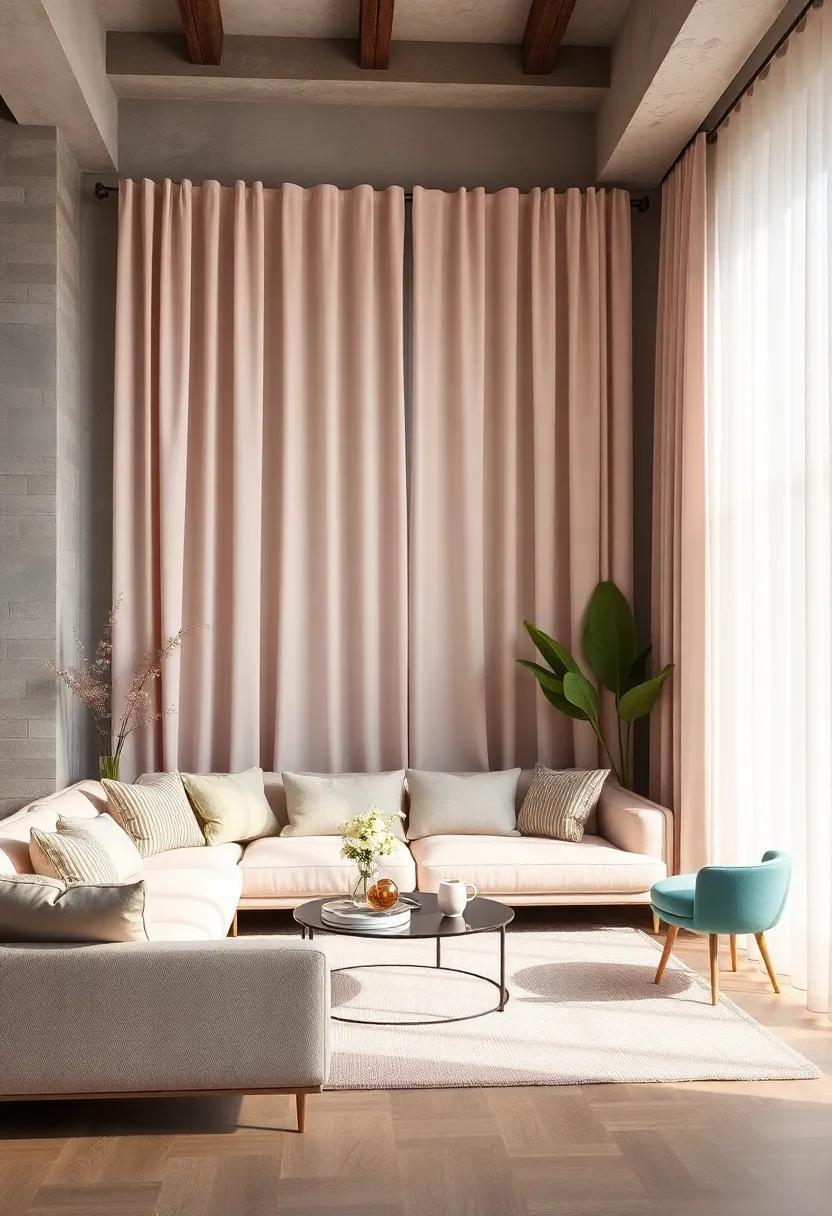 Gentle Hues: Elevate Your Living Room with Soft Pastel Curtains