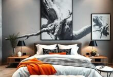 Striking Monochrome Bedrooms: Elevate Your Space with Oversized Wall Art