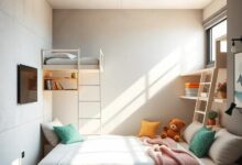 Maximizing Space and Fun: Shared Rooms with Loft Beds and Play Zones