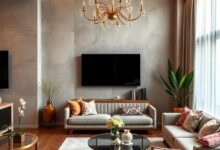Shimmer and Style: Exploring the Contemporary Glam Apartment Living Room