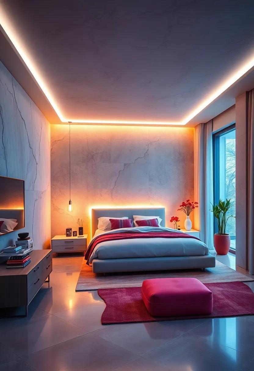Illuminating Tomorrow: Sleek Furniture Meets LED Magic in Futuristic Bedrooms