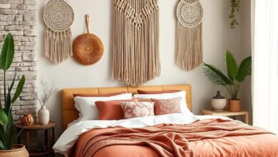 Weaving Warmth: Bohemian Bedrooms Adorned with Macrame Wall Art