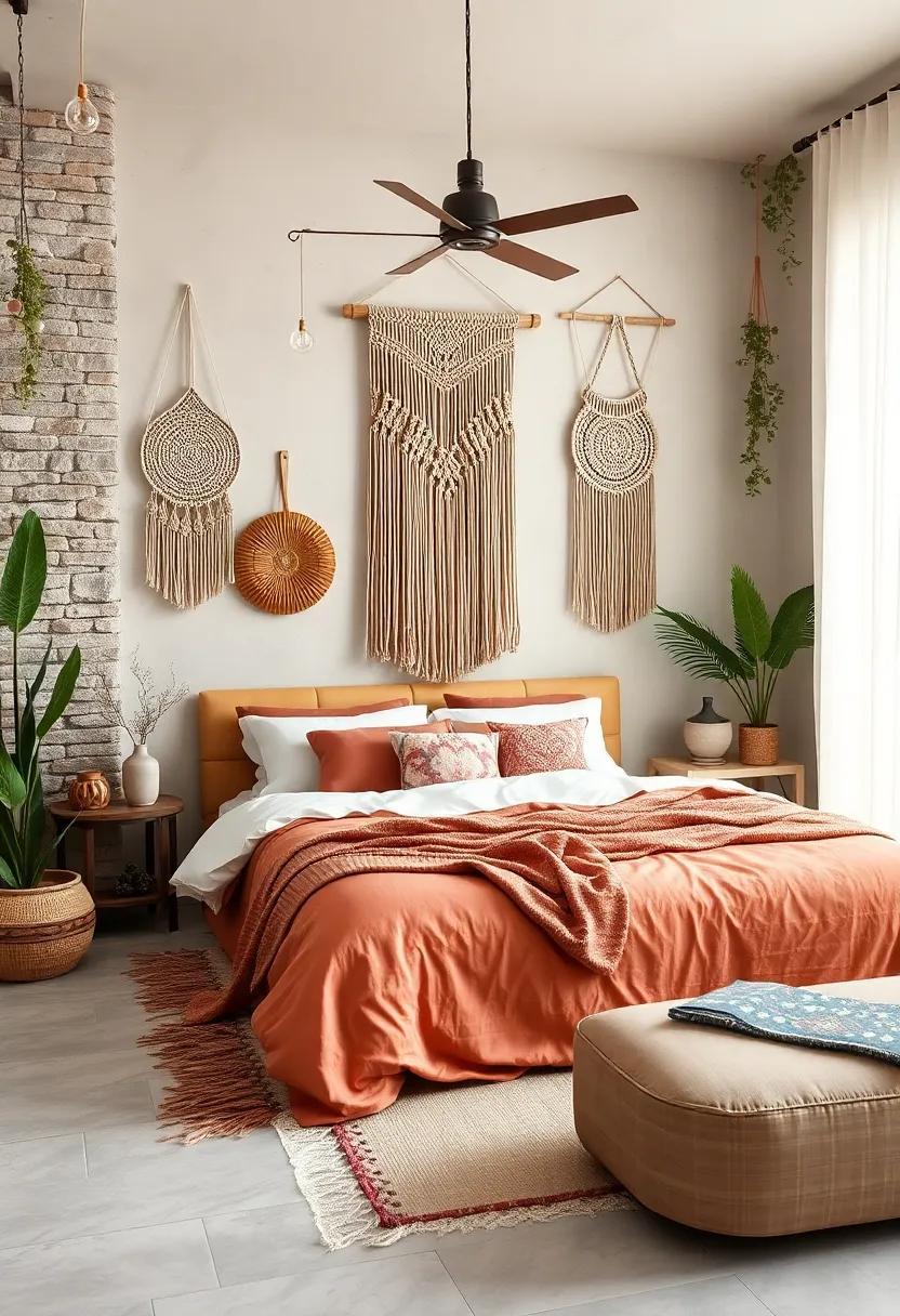 Weaving Warmth: Bohemian Bedrooms Adorned with Macrame Wall Art