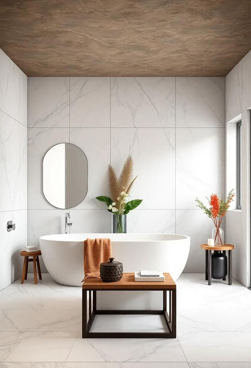 Geometric Marble Tile Patterns Creating Visual Interest While Maintaining Luxurious Simplicity