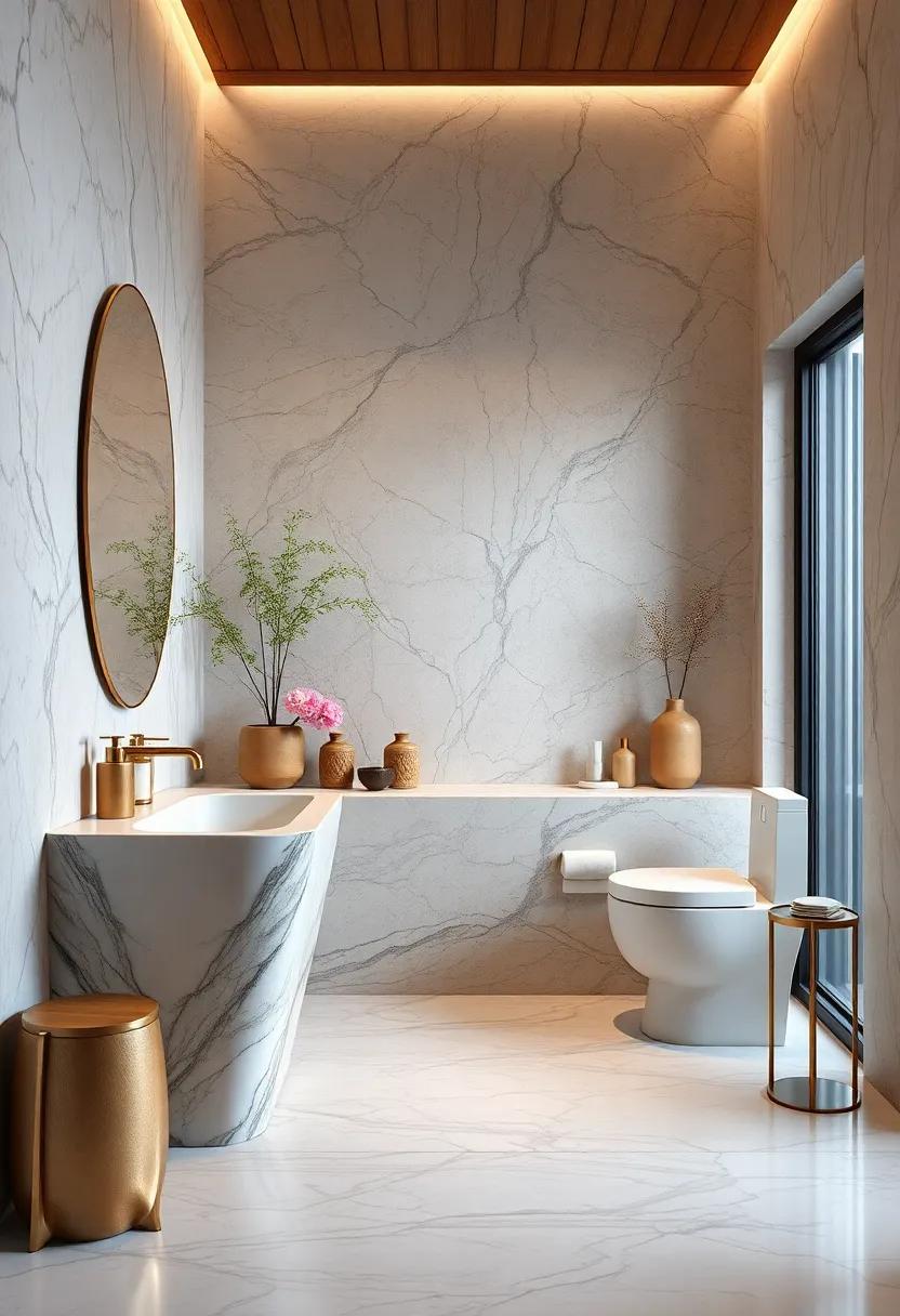 Marble Plumbing Fixtures With Custom Carved Details Highlighting Craftsmanship And Elegance