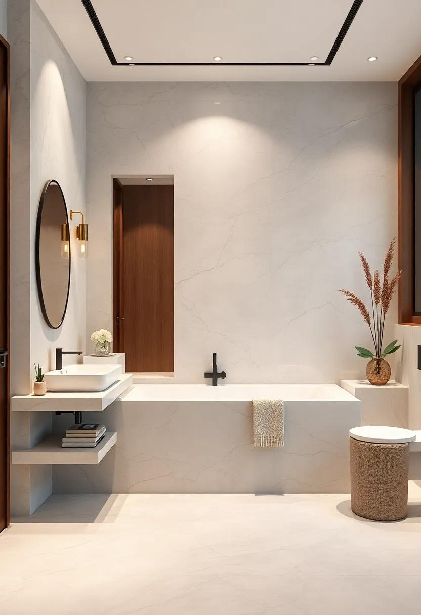 Subtle Grey Marble With Delicate Veining Lending A Calming Ambiance To Contemporary Bathrooms