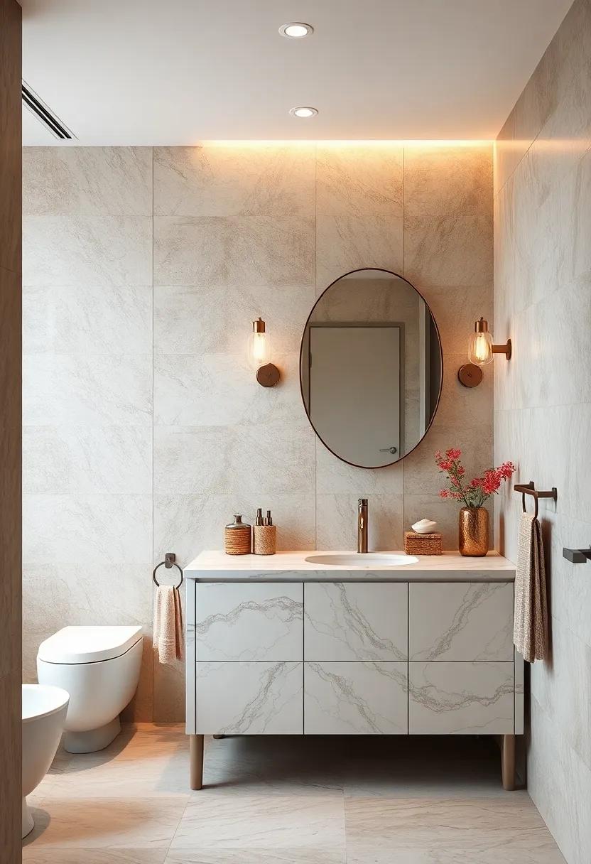 Vintage-Inspired Marble Vanity Cabinets Offering A Blend Of Classic Flair And Luxurious Materials