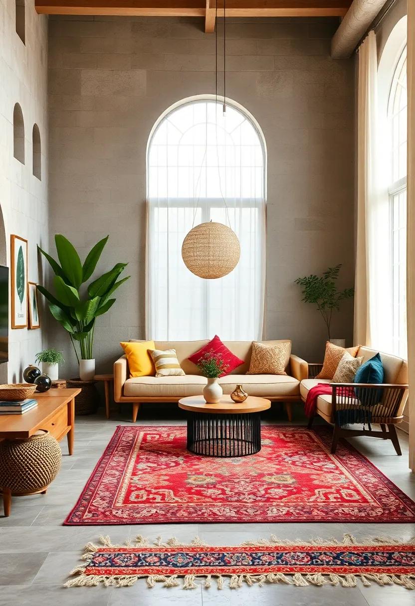 Rich Cultural Heritage Expressed Through Handwoven Vintage Rugs in Eclectic Spaces