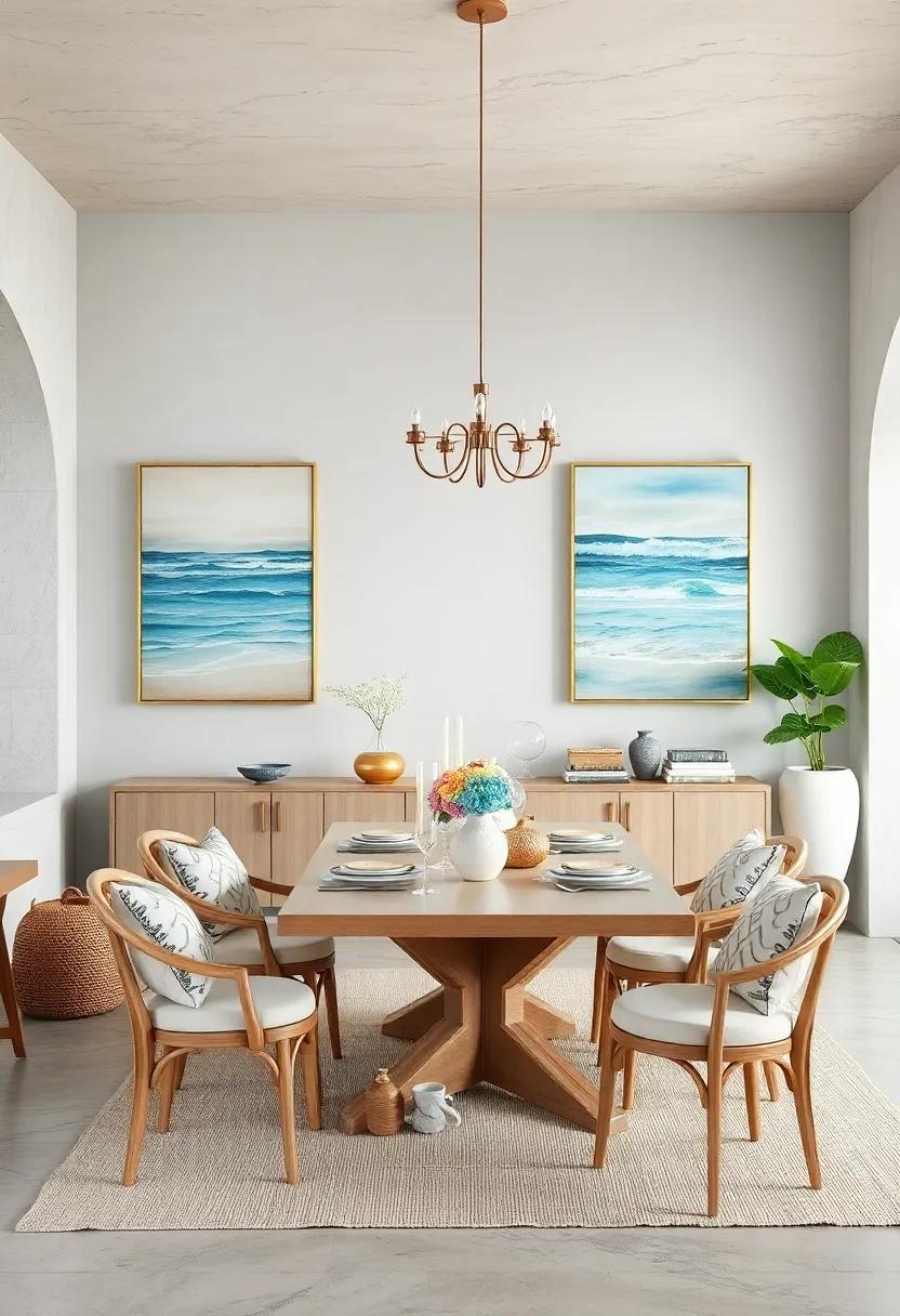 Open Shelving Displaying Seashell Collections, Starfish Artifacts, and Vintage Coastal Books