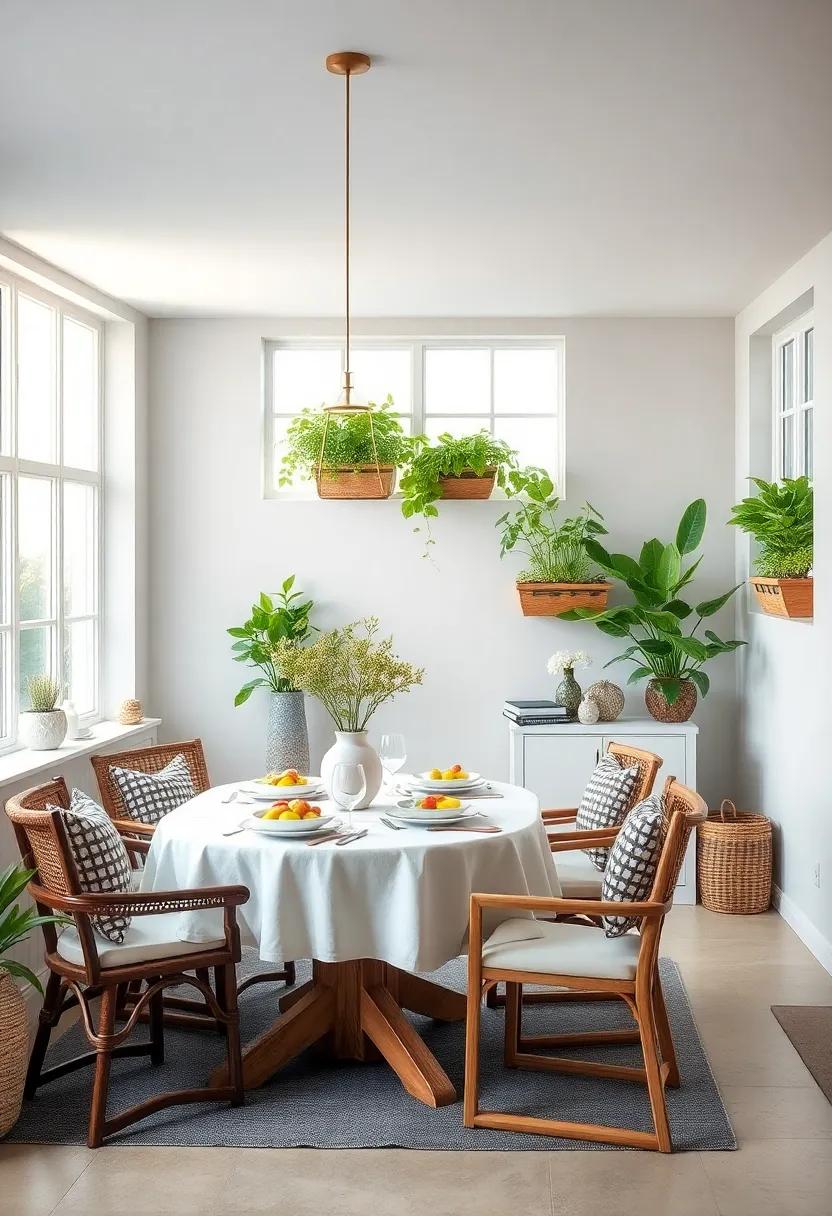 Indoor Herb Garden on Windowsills Bringing Fresh Scents and Vibrant Greens with a Coastal Spirit