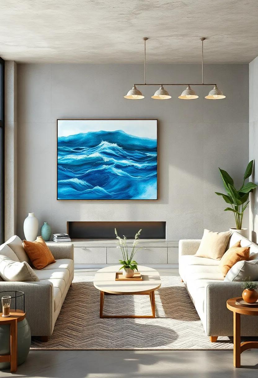 Serene Blue Tones of Ocean Waves Captured in Abstract Watercolor Wall Art Bringing Calm to Your Space