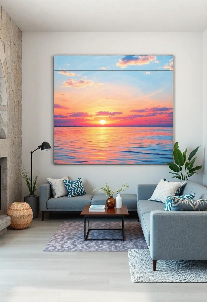 Dawn Breaking Over the Calm Sea Portrayed in Impressionist Style to Inspire Tranquil Morning Moments