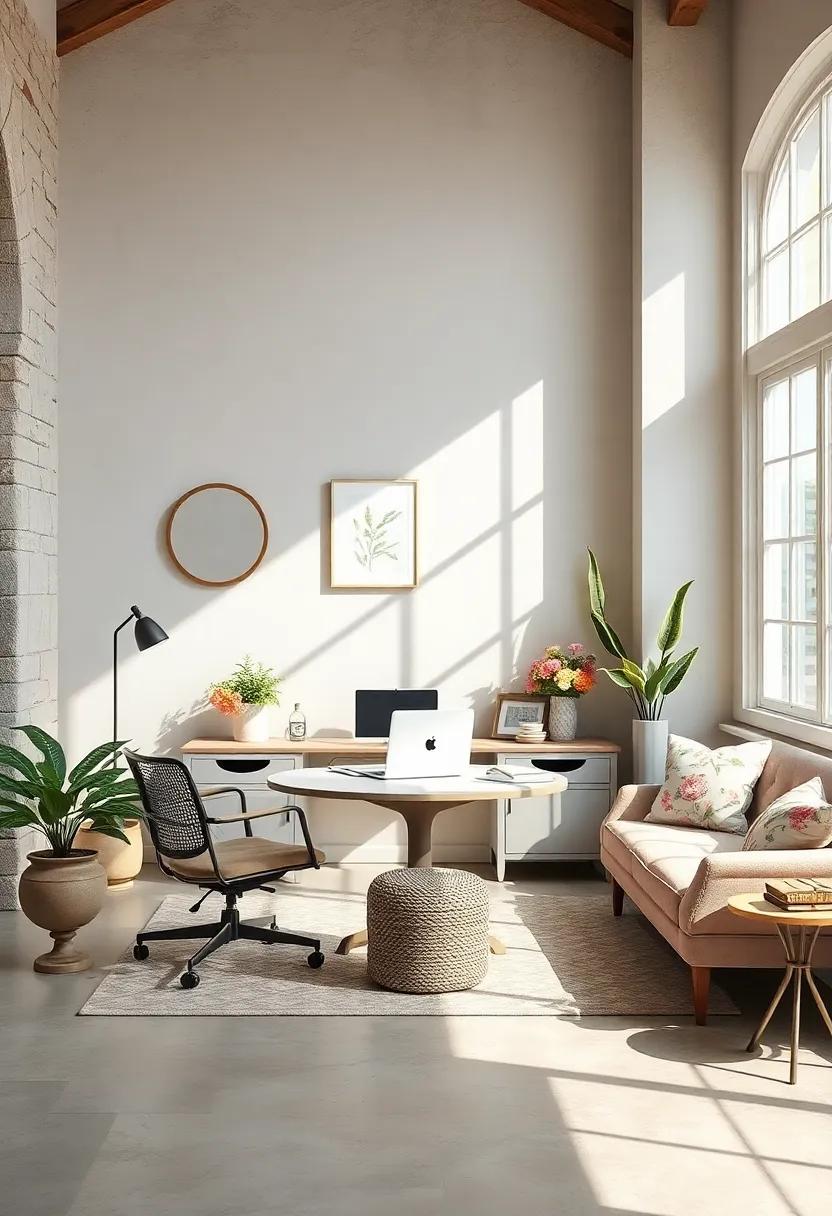 Creating a Sunlit Workspace with Soft Pastel Colors and Vintage Floral Accents for a Cottagecore Vibe