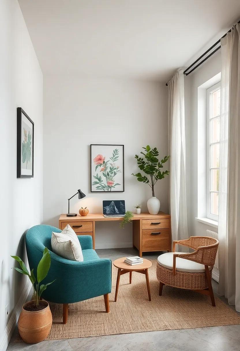 Mixing Botanical Prints and Woven Textures for a Cottagecore Home Office That Invites Gentle Focus