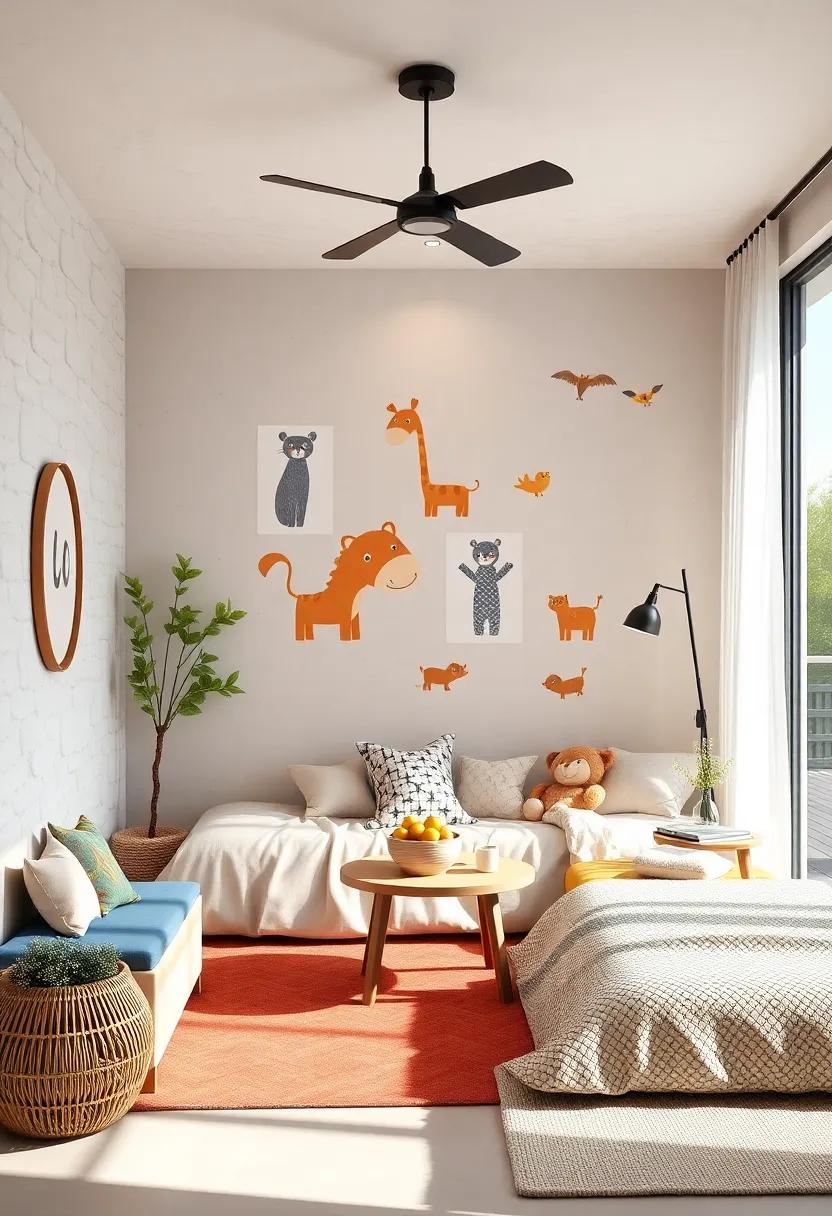 Whimsical Animal Wall Decals That Bring Playful Charm and Imagination to a Cozy Toddler Space