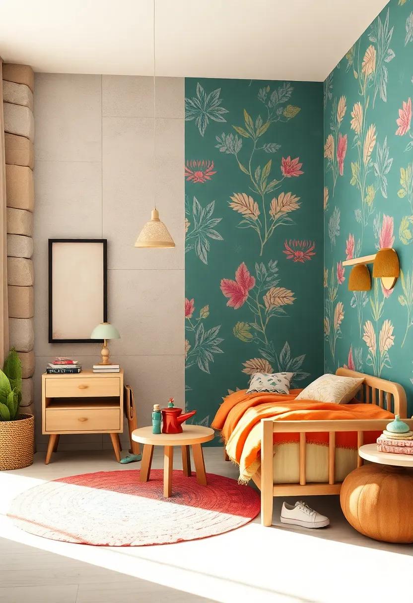 Vibrant Accent Walls Featuring Gentle Patterns That Energize Without Overwhelming the Senses