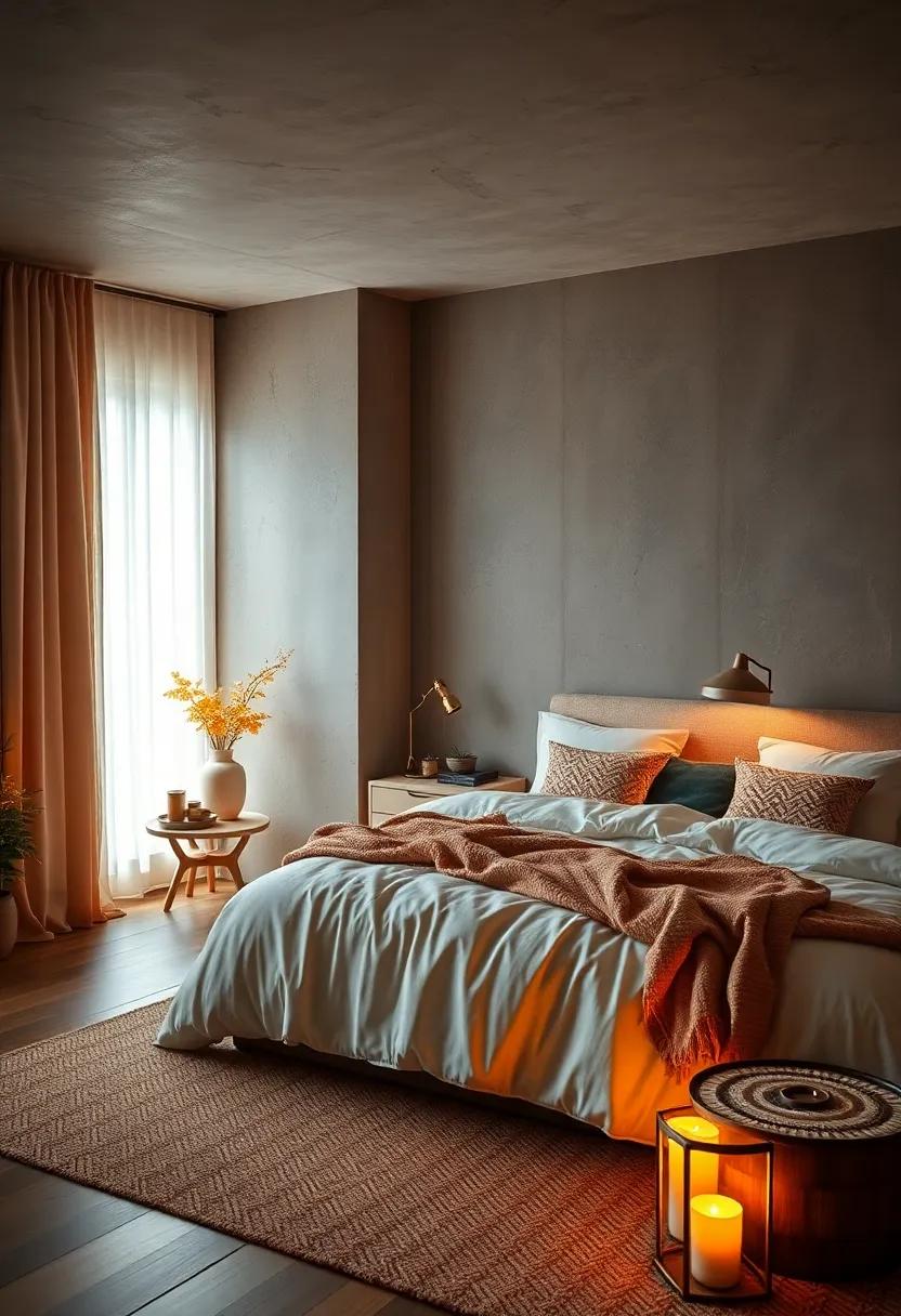 Warm Metal Accents Like Copper or Brass Offering Subtle Glamour and Warmth in the Space