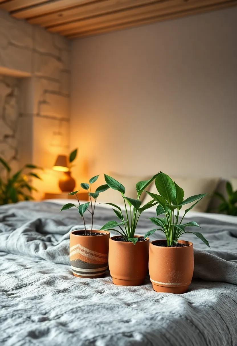 Indoor Plants Nestled in Terracotta Pots Breathing Life and Freshness into the Hygge Bedroom