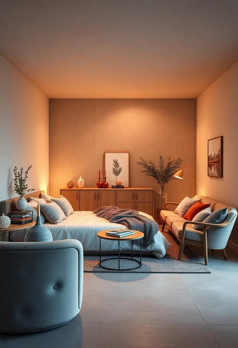 Minimalist Furniture with Rounded Edges Enhancing Comfort in a Hygge Scandinavian Retreat