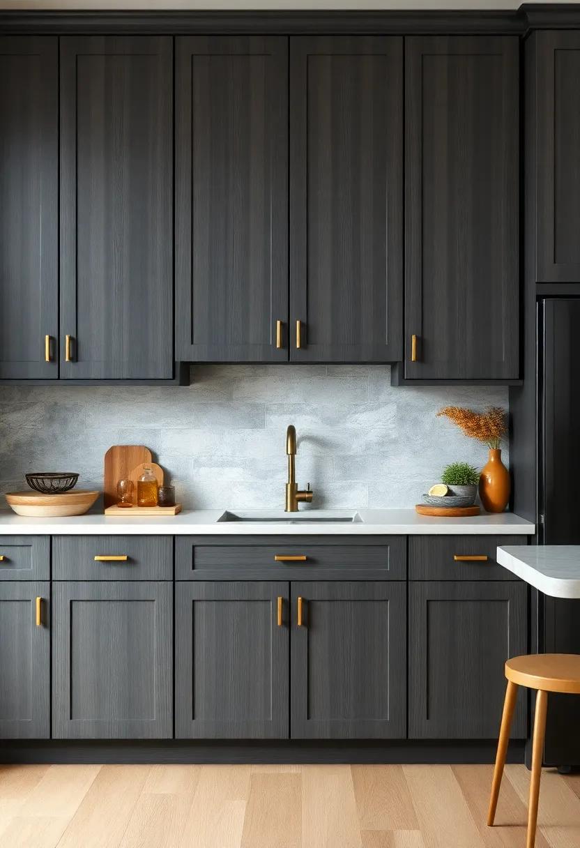 Cozy Corner Breakfast Nook Framed by Dark Gray Stained Cabinets and Soft Textured Upholstered Seating
