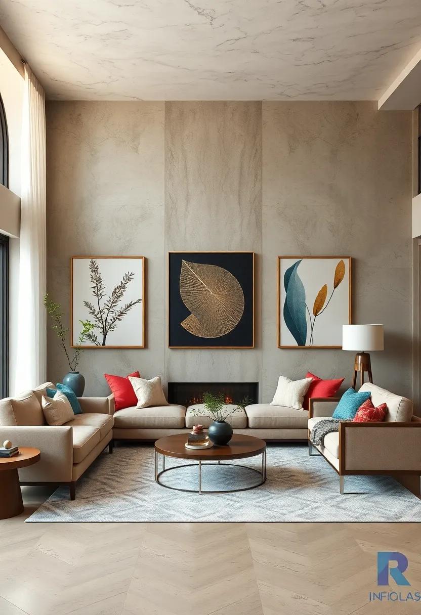 Combining Geometric Art Pieces with Organic Motifs for Balanced Living Room Energy