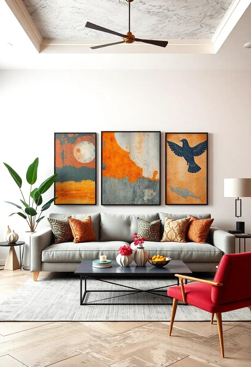 Combining Textures and Patterns in Eclectic Wall Art for a Dynamic Visual Story
