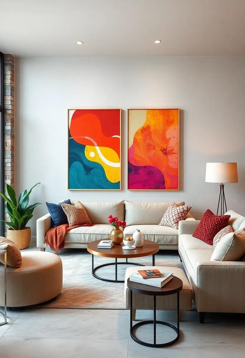 Contrasting Bright Pop Art with Neutral Backgrounds to Make Colors and Shapes Pop