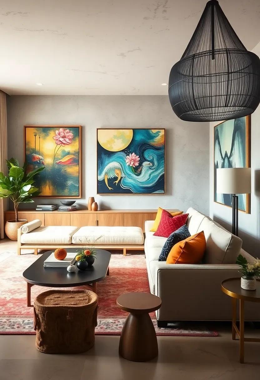 Highlighting Art from Emerging Artists Alongside Classic Masterpieces in Your Living Room