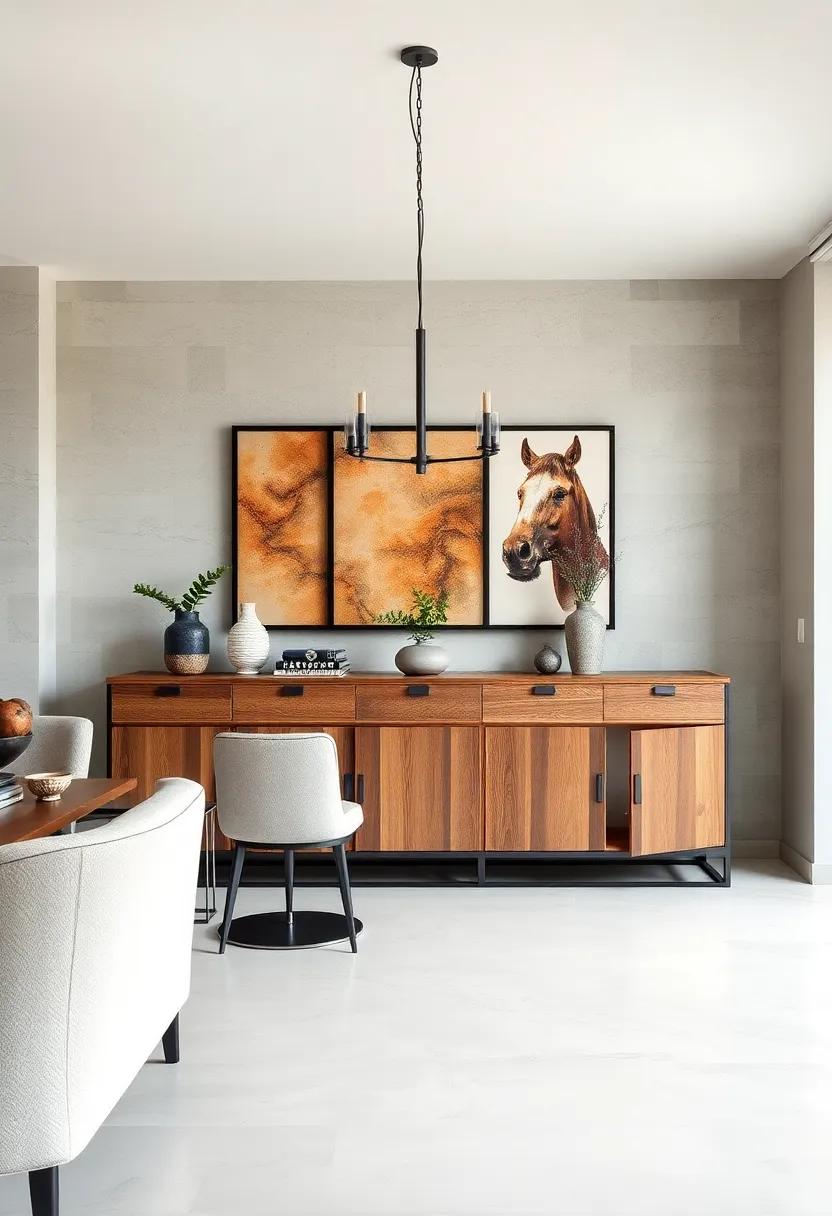 Industrial Chic Buffet Combining Metal Frames and Reclaimed Wood Surfaces for Urban Inspired Interior Design