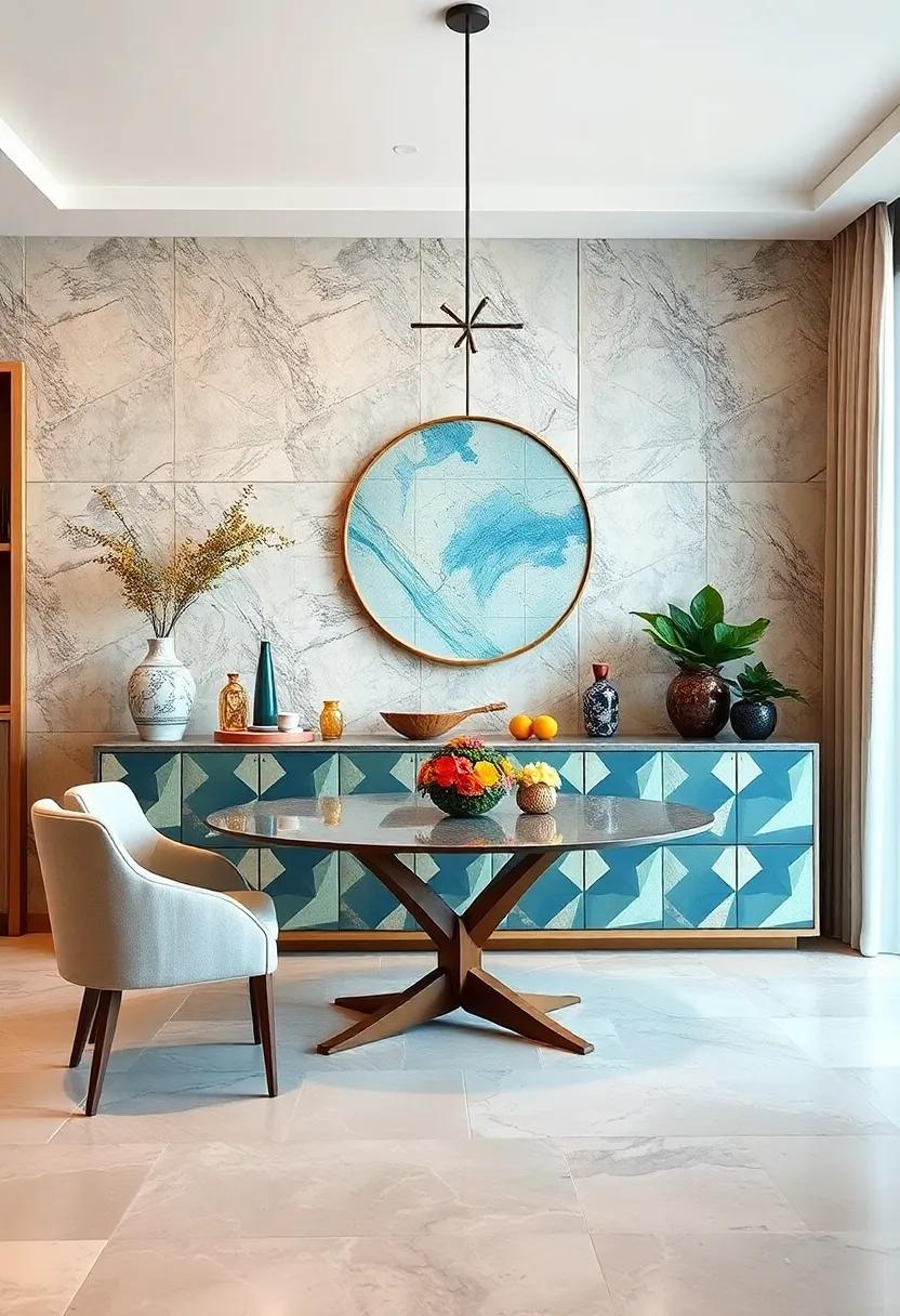 Classic Mid-Century Sideboard Highlighted With Tapered Legs and Warm Wooden Finishes in a Sunlit Dining Area