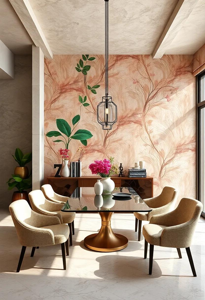 Inspired by Classic Art Nouveau Styles with Flowing Curves and Nature Motifs to Enhance Dining Ambiance