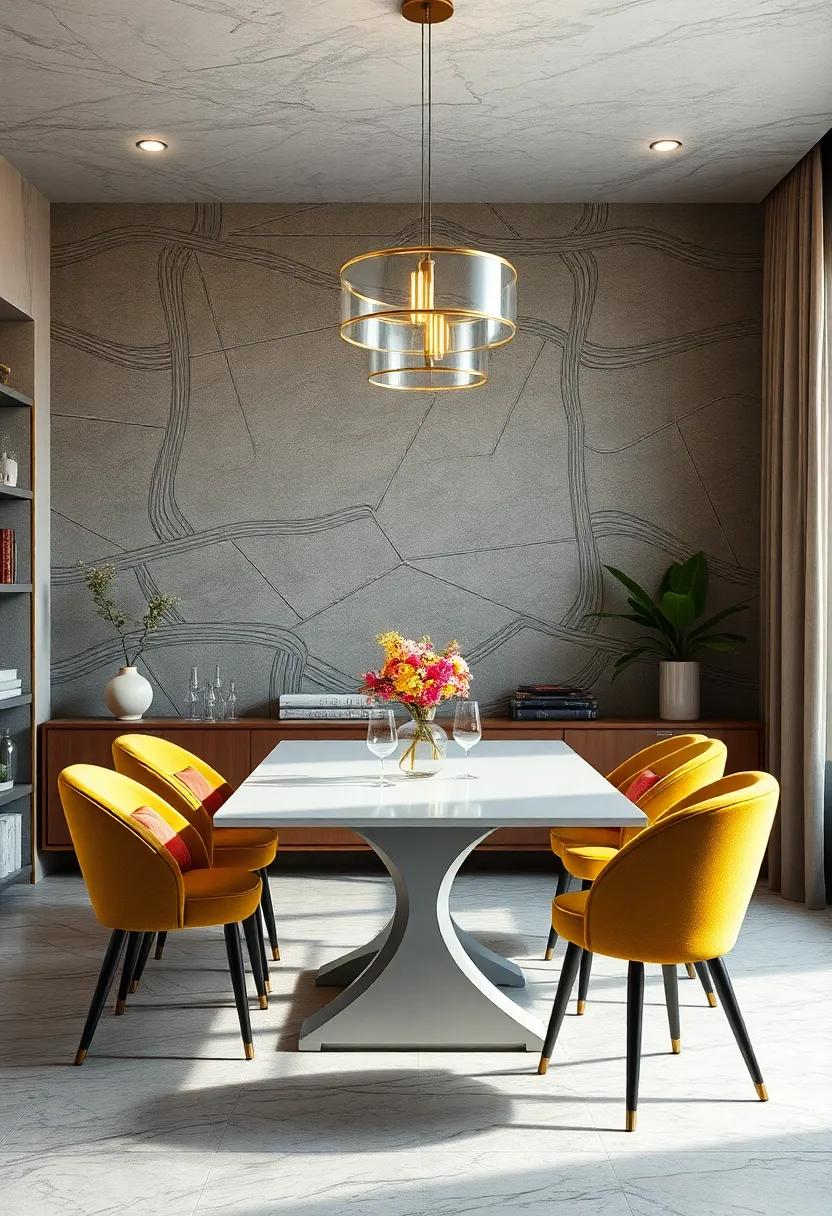 Minimalist Line Art Wallpapers That Bring a Contemporary and Artistic Flair to Dining Room Walls