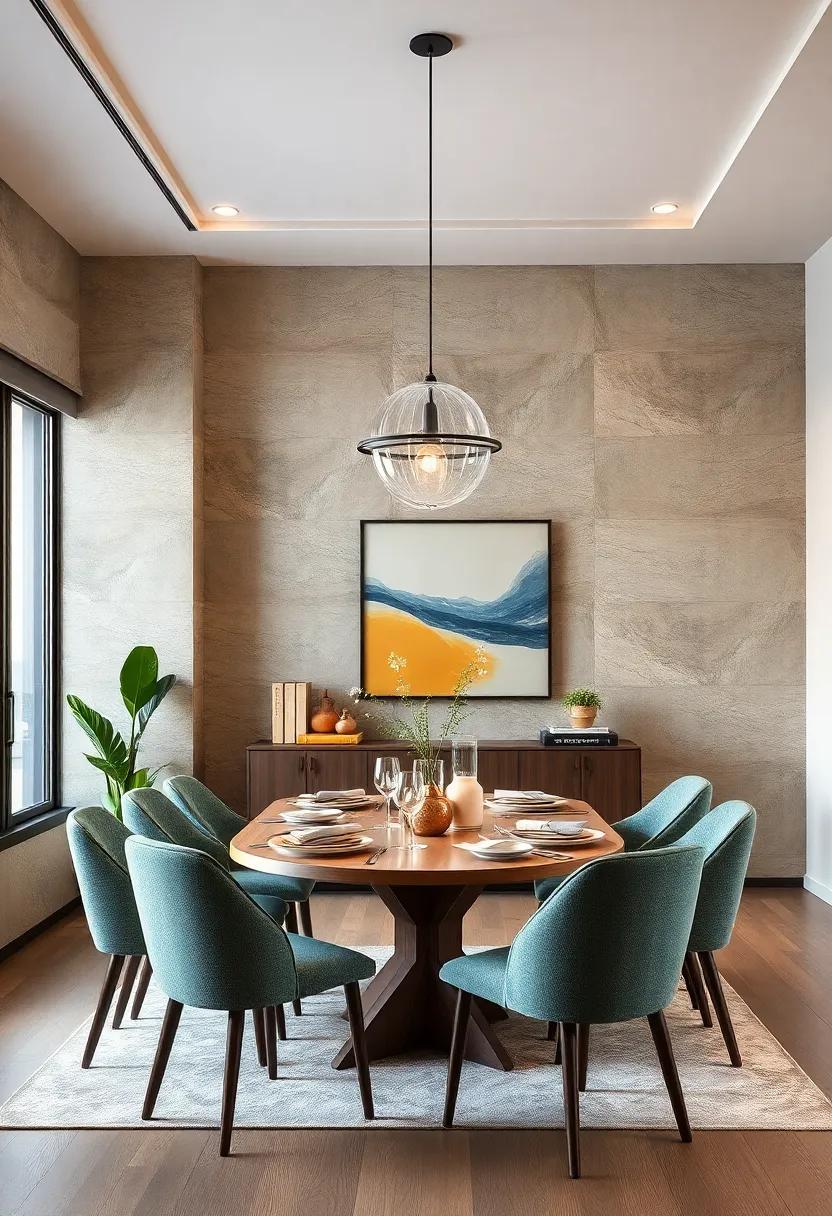 Textured Wallcoverings Mimicking Fabrics Like Linen and Velvet for Cozy and Stylish Dining Room Ambiance