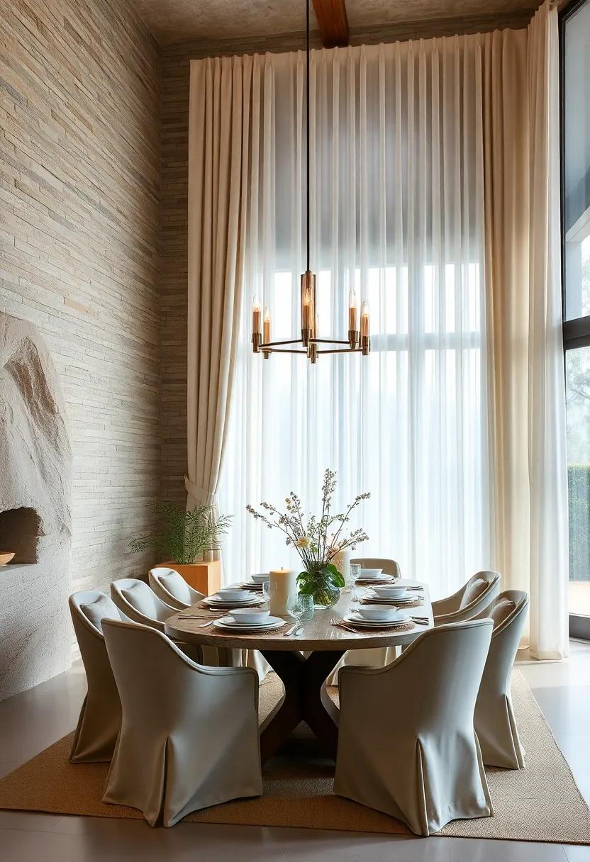 Elegant Drapes In Light Fabrics Cascade To Create An Inviting Space Brimming With Seasonal Warmth