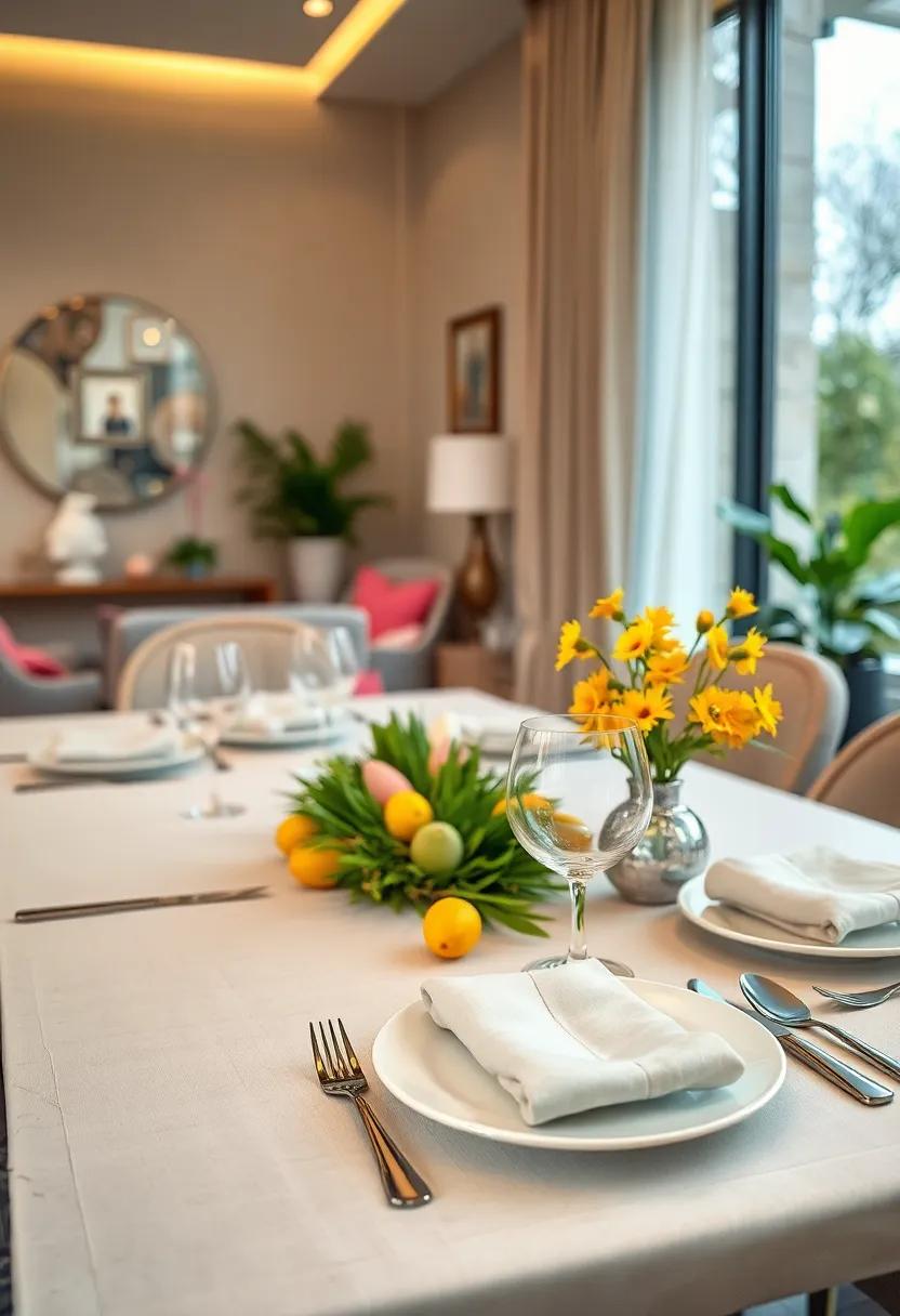 Polished Silverware Arranged With Precision To Complement The Spring-inspired Dining Theme